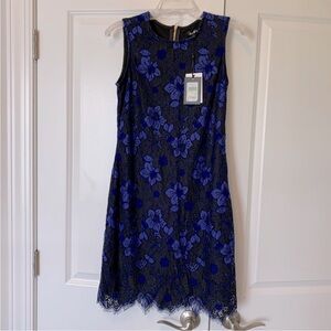 NWT DKNY Sz 4 Purple/Black Lace A-line dress